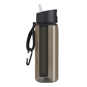 Herqona- Portable Water Filter Bottle with 4-Stage Filtration - Black