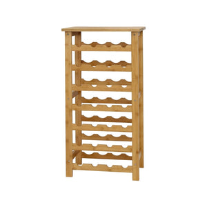 Bar Visor - 7 Tier Bamboo Wine Rack with 28 Bottles Countertop - Natural