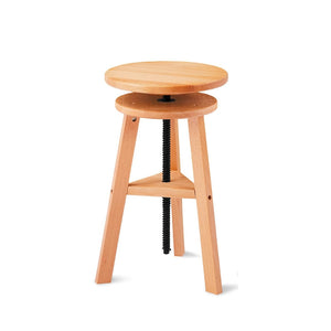 Pract Pack - Height Adjustable Solid Beech Wood Artist Art Stool - 48-68cm