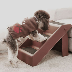 WigWagga 3 Step Foldable Pet Steps Non Slip Dog Ramp - 38cm Height