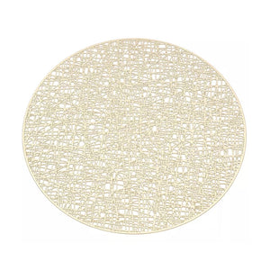 40 Pieces Vinyl Metallic Gold Placemat 38cm - Gold