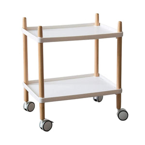 Pruchef - Double Layer Rolling Corner Table Trolley - White