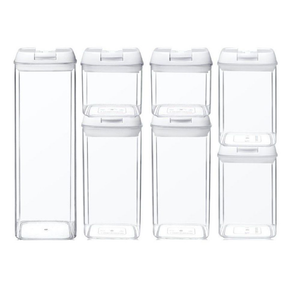Pruchef - White Food Containers - Set of 7 Airtight Sealed