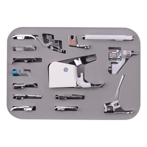 SuaTools - 15 in 1 Universal Sewing Machine Presser Feet Kit with Box