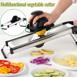 Pruchef - Mandoline Slicer, Vegetable Slicer with 5 Adjustable Blades - Black