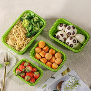 Pract Pack - Set of 4 Folding Silicone Lunch Box Food Storage Containers