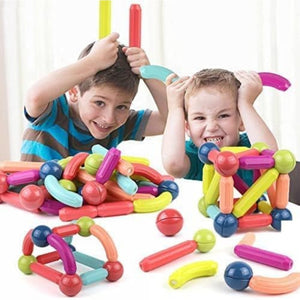 TugoPlay - 100Pcs Educational Magnetic Ball & Rod Set with Storage Box  - Multicolor