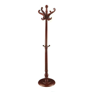 PRACT PACK - 180cm Solid Wood Freestanding Coat Rack with 11 Hooks - Natural Wood