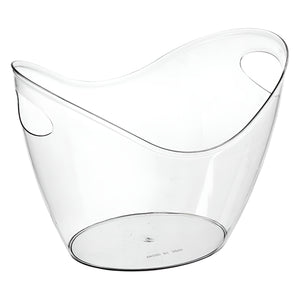 Bar Visor - Plastic Wine Ice Bucket with Handle & Lid for Home & Party Use - Clear