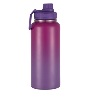 Pruchef - 1000 ml Insulated Stainless Steel Water Bottle with Handle - Purple