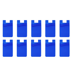 GAJTOY - 10 Pcs Silicone Strong Adhesive Phone Card Holder Set - Blue