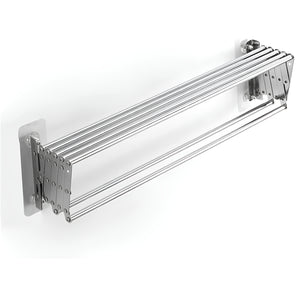 PRACT PACK - Extendable Stainless Steel Wall Mounted Clothes Drying Rack - Silver