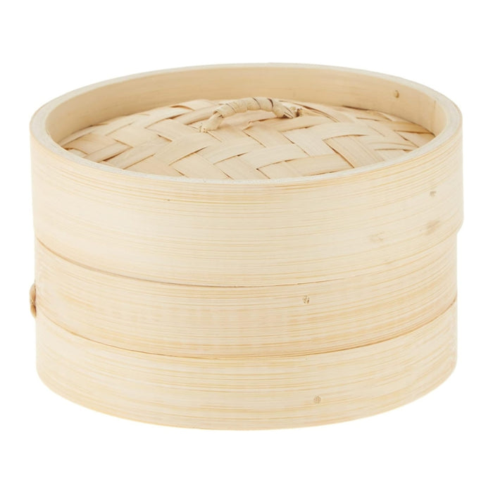 Pruchef - 1 Tier Chinese Bamboo Food Steamers for Dumpling Dim Sum - 25cm