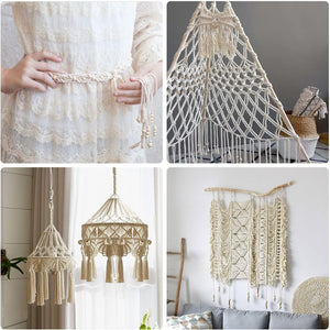 Herqona - 121 Pcs Beginners Macrame Kit with Accessories - Natural