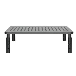 Nerdy Admin - 37×23.3 cm Adjustable Iron Monitor Riser with Mesh Ventilation - Black