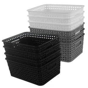 PRACT PACK - 10 Pcs Plastic Storage Basket Bins Shelf Organizer for Multipurpose
