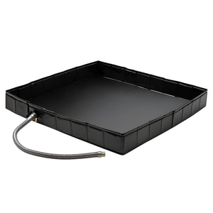 HERQONA - 104 cm Portable PVC Square Shower Base with Drainage Hole - Black