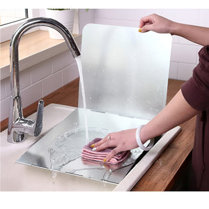 Pruchef - 76x29.5x30cm Oil & Grease Splatter Guard for Stove or Cooktop – Silver