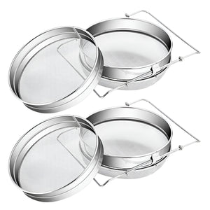 PRUCHEF - 2 Pcs Stainless Steel Dual Mesh Filters Honey Strainer - Silver