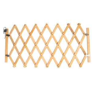 WIGWAGGA - Foldable Wooden Telescopic Pet Barrier for Doors, Halls & Stairs - Natural