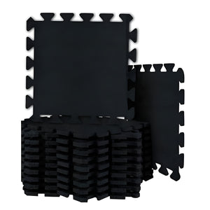 TugoPlay - 20 Pcs Soundproof & Interlocking Floor Mats for Music Studio - Black