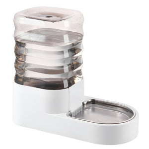 WIGWAGGA - 4L Automatic Pet Water Dispenser with Stainless Steel Bowl - White