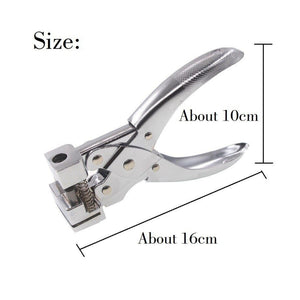 SuaTools - 16.3cm Handheld Hole Punch Plier For Paper & PVC Card - Silver