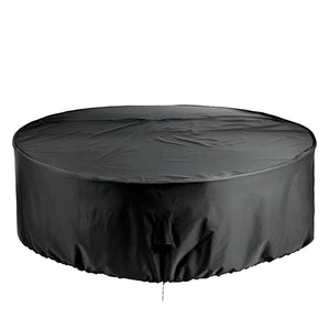 HERQONA - 70 cm Round Waterproof Oxford Cloth Patio Furniture Cover - Black