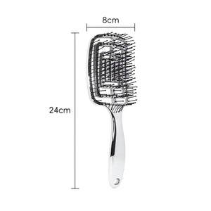 Volamor - 24 cm Nylon Bristles Detangling Hair Styling Hair Brush - Silver