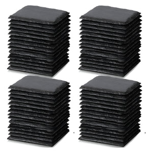 PRUCHEF - 60 Pcs Slate Drink Coasters with Anti Scratch Bottom for Drink - Black