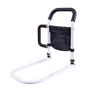 HERQONA - 60×56cm Steel Bedside Handrail Support Rail with Foam Grip - Black
