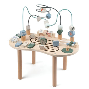 Toto Bubs - 39x22x37cm Wooden Sensory Activity Table with Bead Maze – Brown