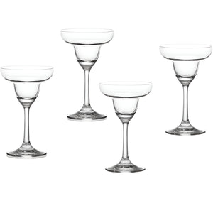 Bar Visor - 4 Pcs Elegant Glass Margarita Cocktail Glass Set for Parties - Clear