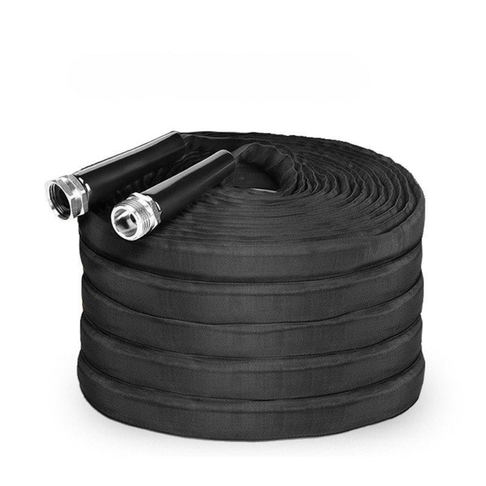 Herqona - Garden Hose 100ft Flexible Hose Pipe with 10 Function - Black