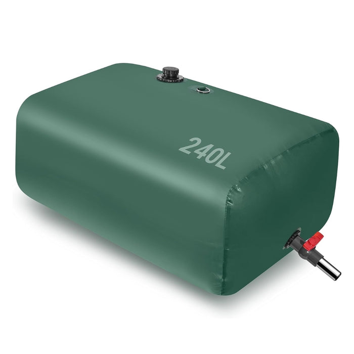 Herqona - 240L Portable Large Water Bladder Tank with Valves - Green