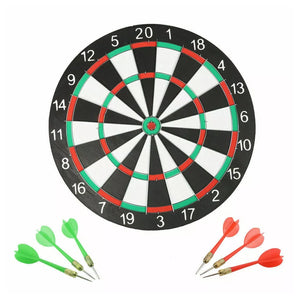 TugoPlay - 45cm Dartboard Target Game for Adults & Kids with Steel Tipped Dart- Black