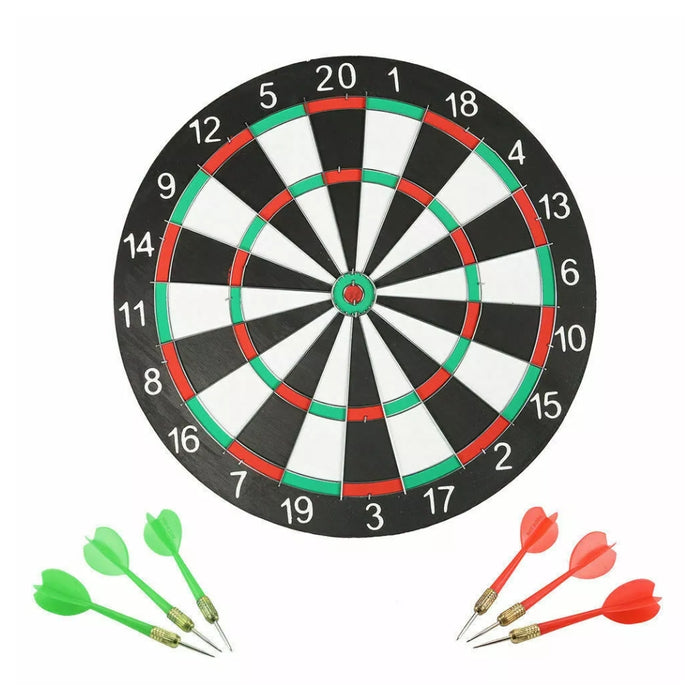 TugoPlay - 45cm Dartboard Target Game for Adults & Kids with Steel Tipped Dart- Black