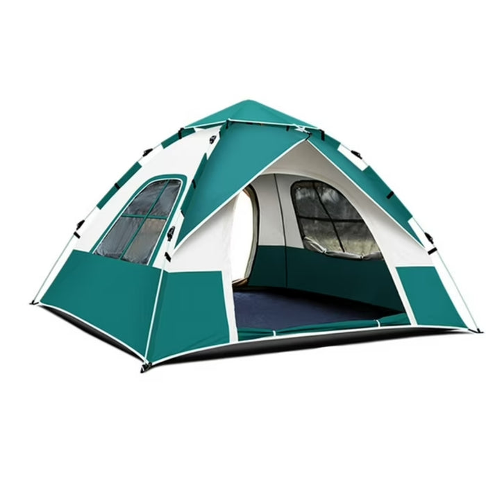 Herqona - Camping Tent Oxford Fabric Breathable 4 to 6 Person Tent 200cm - Green