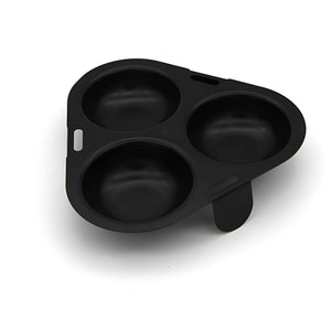 PRUCHEF - 16cm Iron Egg Poacher Steamer Pan Insert with Non-Stick Coating - Black