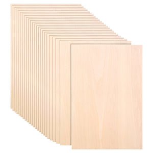 NERDY ADMIN - 25 Pcs Basswood Craft Plywood Sheets Unfinished Boards - Natural Wood