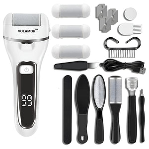 Volamor - 18 in 1 Electric Callous Remover Kit  Portable Foot File Pedicure Tools - White