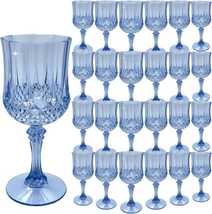 Bar Visor - 24 Pcs Plastic Champagne flutes for Wedding Reception - Blue