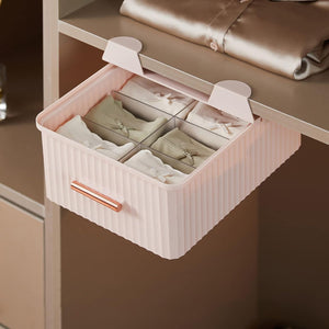 Pruchef - Under Shelf Sliding Underwear Drawer Organizer Storage Box - Pink