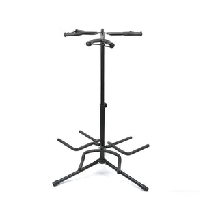 GAJTOYS - 3 Hold Adjustable Guitar Stand with Tripod Base & Rubber Protection - Black