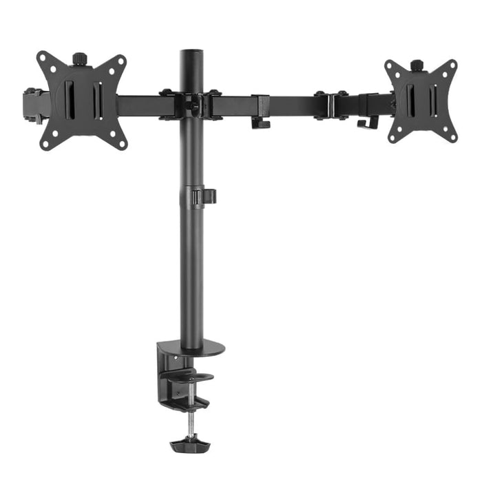 Gaj Toys - 180 Swivel Heavy Duty Dual Monitor Arm Mount with Stand - Black