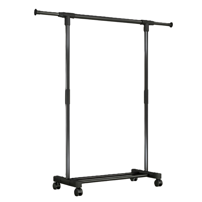 Pract Pack - 144 cm Adjustable Iron Clothes Drying Rack with 360° Wheels - Black