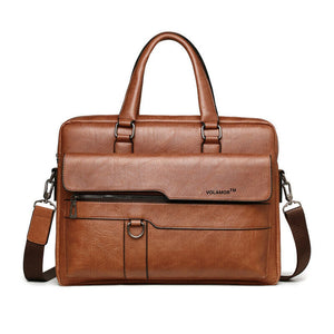 Volamor - 38cm Casual, Simple & Large Capacity PU Leather Laptop Bag