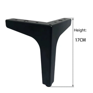 Pract-Pack - 4 Pcs Iron Modern Furniture Triangle Legs with Silicone Pads - Black