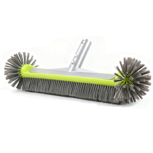 PRACT PACK - 43cm Plastic & Aluminum Pool Cleaning Brush Nylon Bristles - Grey