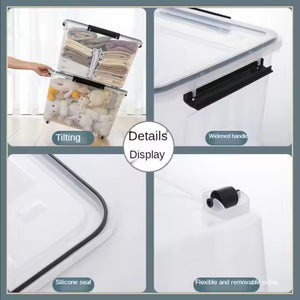 Pract Pack - Dustproof Storage Box Clear Storage Organizer Bin 56cm - Transparent